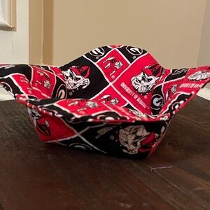 Handmade Georgia Bulldog Red and Black Bowl Cozy (koozie)